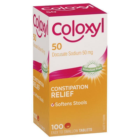 Coloxyl 50mg Stool Softener - 100 Tablets-Auzzi Store