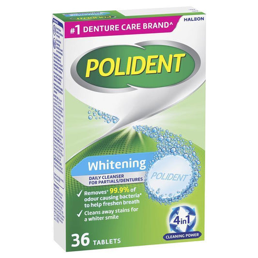 Polident Denture Cleanser Whitening Tablets - 36 Pack-Auzzi Store