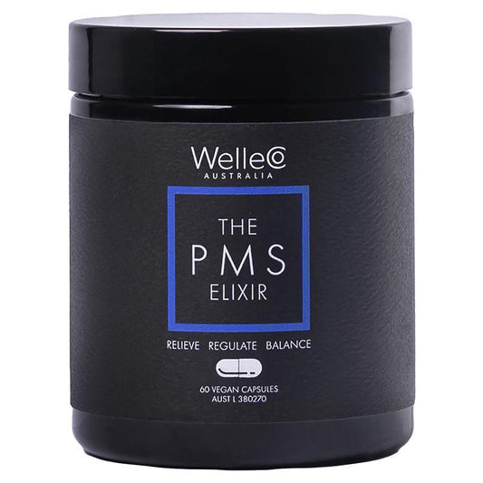 WelleCo PMS Support Capsules - 60 Vegan with Vitex and Ashwagandha