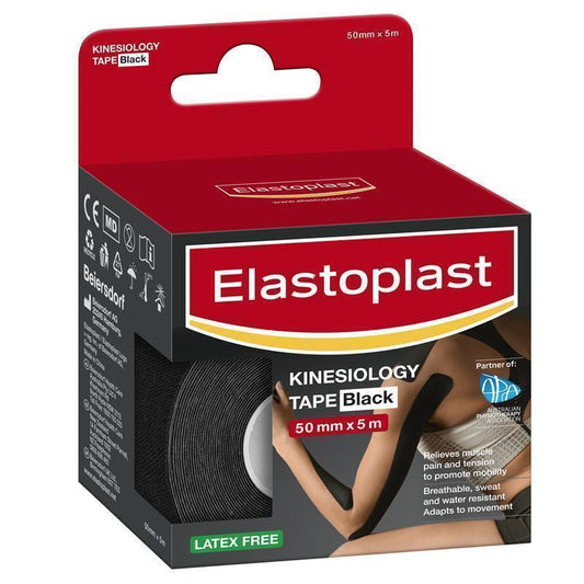Elastoplast Kinesiology Tape - Black 50mm x 5m-Auzzi Store