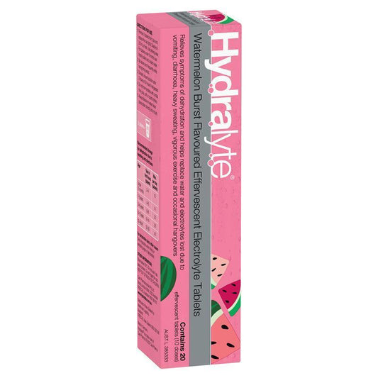 Hydralyte Electrolyte Effervescent Tablets - Watermelon Burst - 20 Tablets