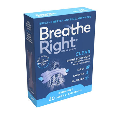 Breathe Right Clear Large Nasal Congestion Strips - 30 Count