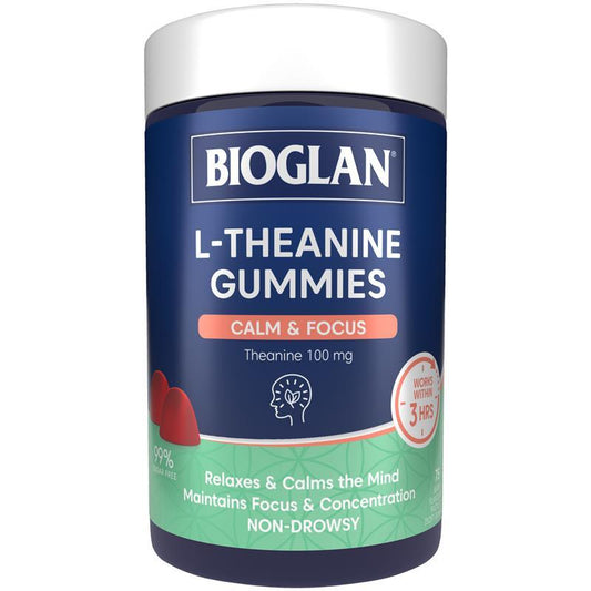 Bioglan L-Theanine Calm & Focus Gummies 75 Pack - Non-Drowsy Relaxation-Auzzi Store