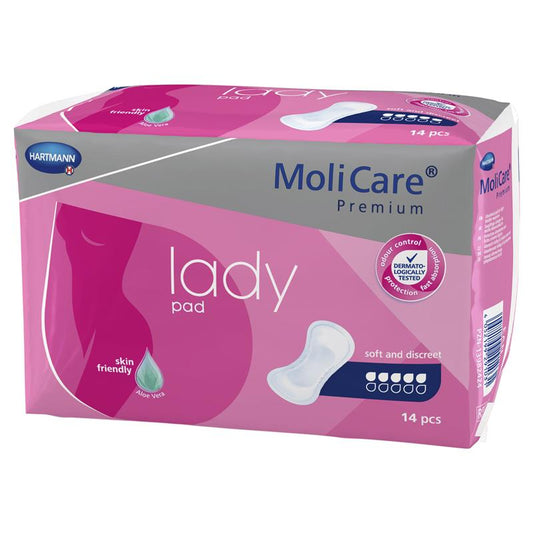 Molicare Lady Premium 14-Pack Pads for Light Incontinence Protection