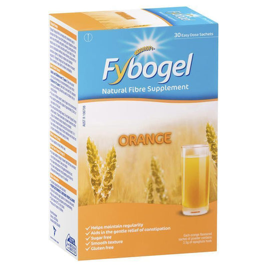Fybogel Fibre Constipation Relief Supplement Sachets Orange 30 Pack - Gentle Digestive Support-Auzzi Store