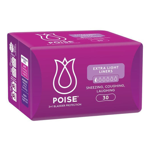 Poise Extra Light 3-in-1 Bladder Leak Liners - 30 Pads