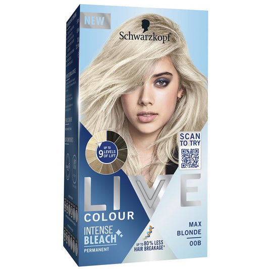 Schwarzkopf Live Colour Permanent Intense Bleach Max Blonde 00B - 50ml - Auzzistore