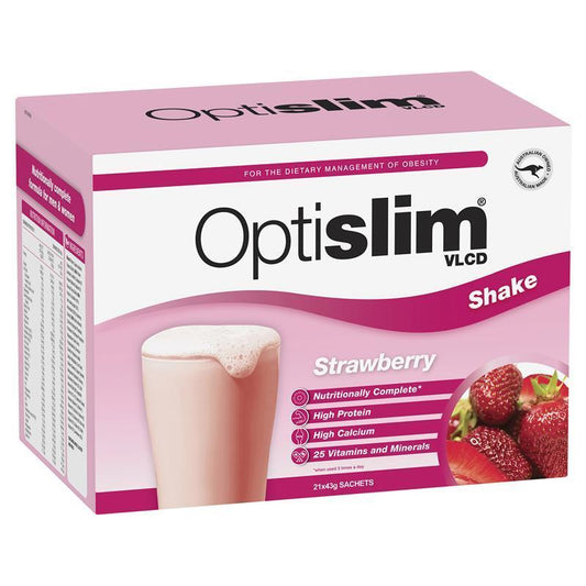 Optislim VLCD Meal Replacement Shake Strawberry - 21 Sachets of Nutritional Balance-Auzzi Store
