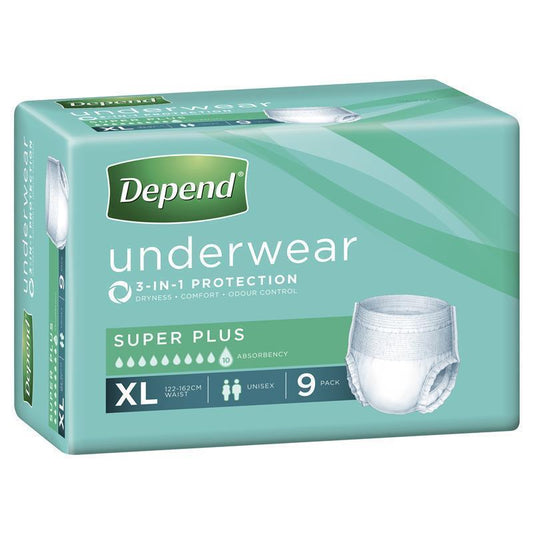Depend Underwear Super Plus - Extra Large 9 Pack for Maximum Protection