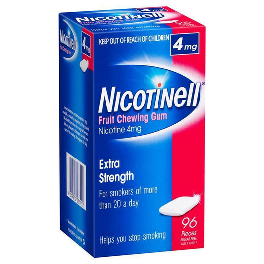 Nicotinell 4mg Fruit Chewing Gum - 96 Pieces for Quick Smoking Cessation-Auzzi Store