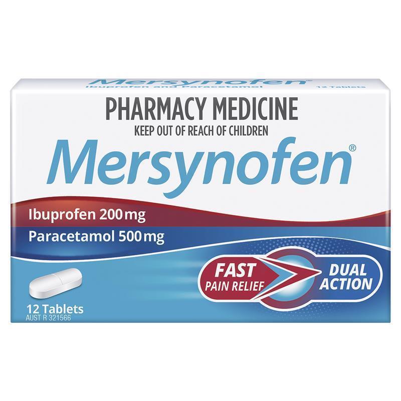 Mersynofen Pain Relief Tablets with Paracetamol + Ibuprofen - 12 Pack-Auzzi Store