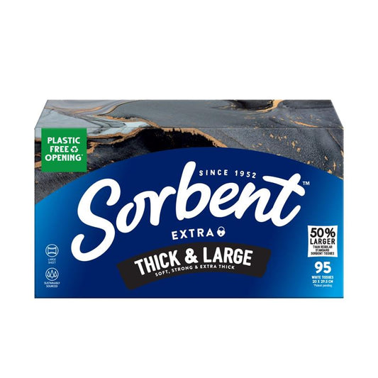 Sorbent Facial Thick & Large Tissues 95 Pack - Soft & Strong-Auzzi Store