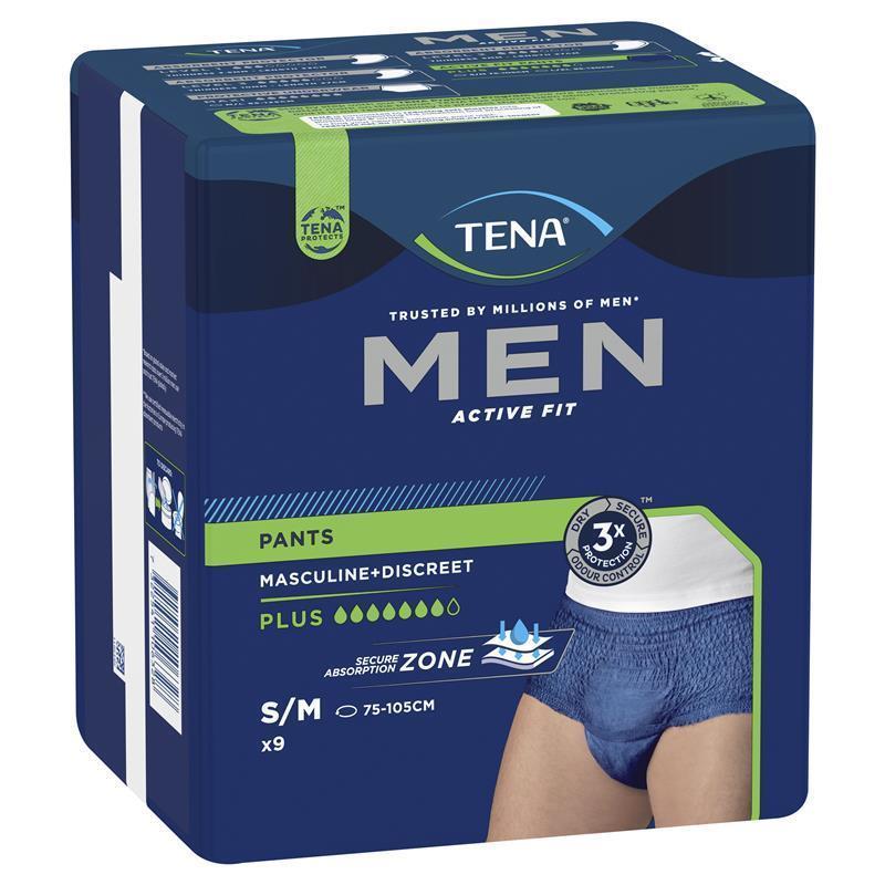 TENA Men Active Fit Plus Incontinence Pants S/M 9 Pants