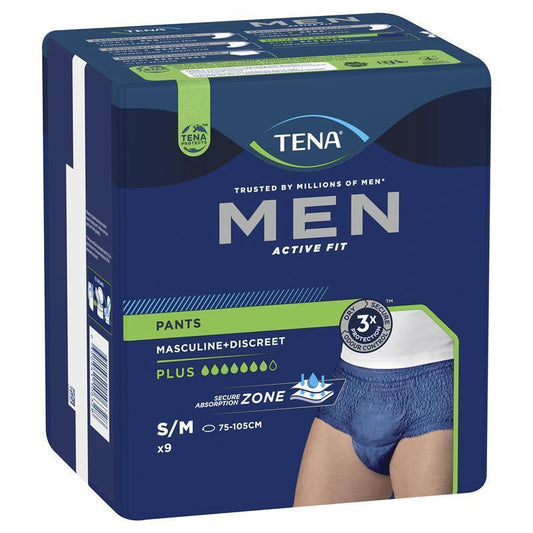 TENA Men Active Fit Plus Incontinence Pants S/M 9 Pants