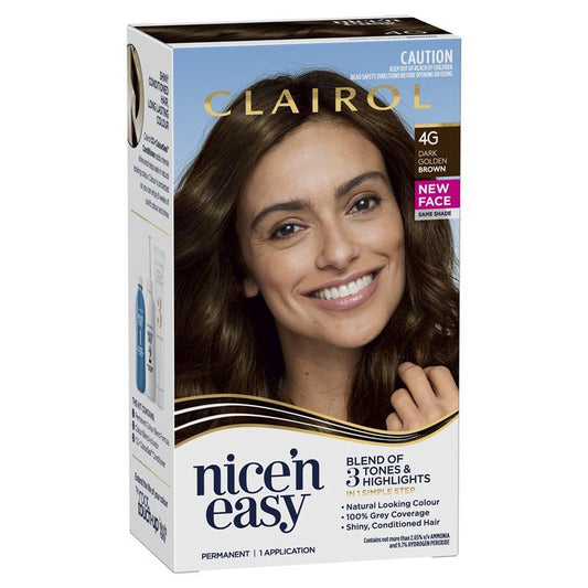 Clairol Nice N Easy 4G Dark Golden Brown Permanent Hair Colour 173g
