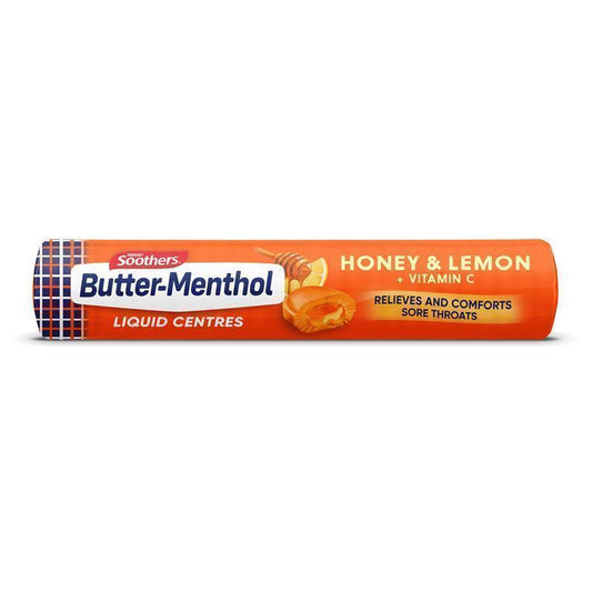 Butter Menthol Liquid Center Honey Lemon Lozenges 50g Stick-Auzzi Store