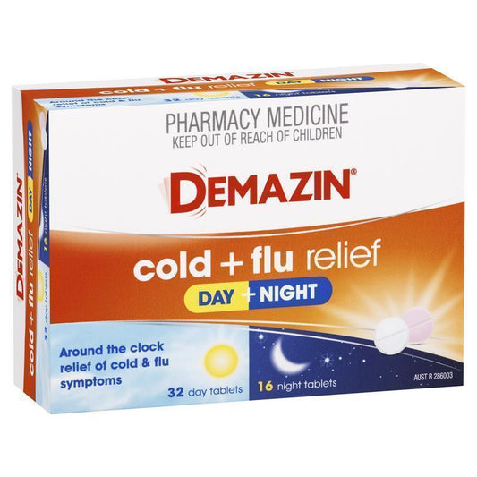 Demazin Cold & Flu Relief Day + Night - 48 Tablets - Auzzi Store