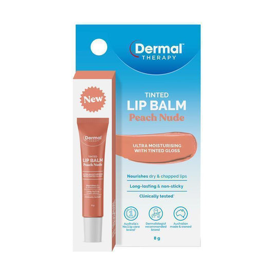 Dermal Therapy Tinted Lip Balm - Peach Nude 8g | Hydrating & Nourishing