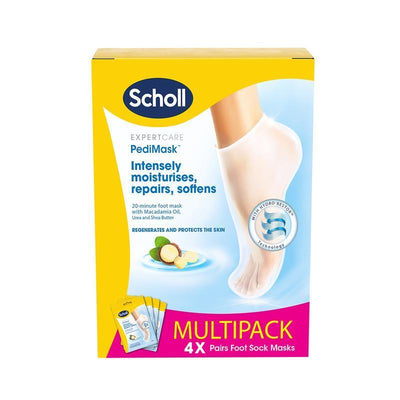 Scholl Macadamia Oil Foot Masks for Dry Skin – 4 Pair Multipack
