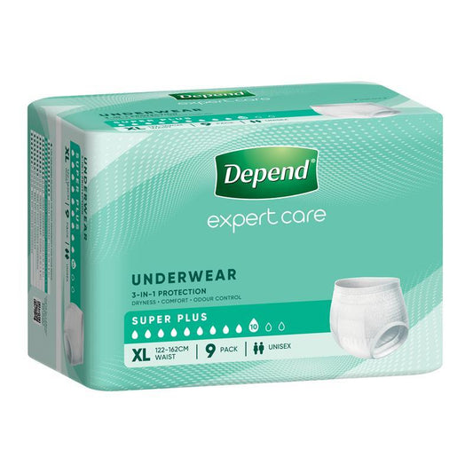 Depend Underwear Super Plus - Extra Large 9 Pack for Maximum Protection - Auzzistore