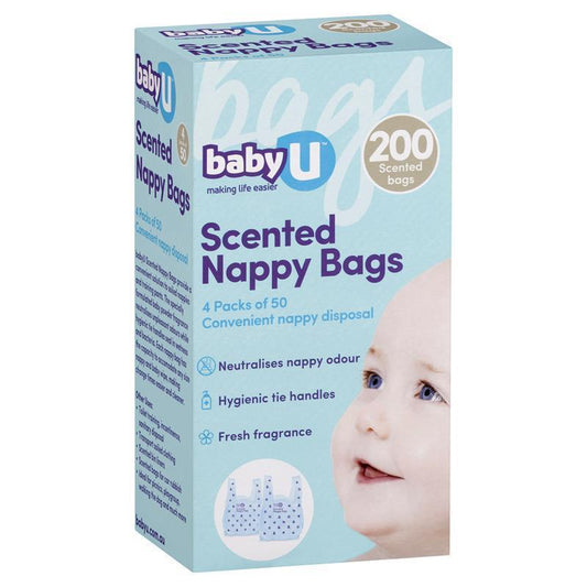 Baby U Scented Nappy Bags - 200 Pack for Convenient Disposal-Auzzi Store