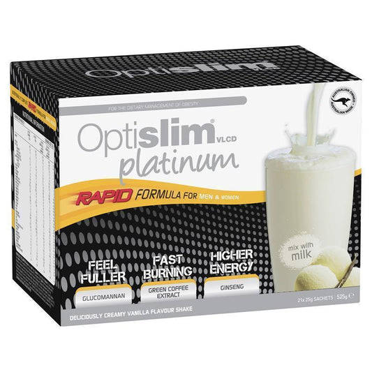 Optislim VLCD Platinum Vanilla Shake - 21 Sachets for Rapid Weight Loss-Auzzi Store
