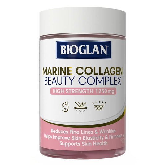 Bioglan Marine Collagen Tablets - 60 Count with Vitamin C & Zinc - Auzzistore