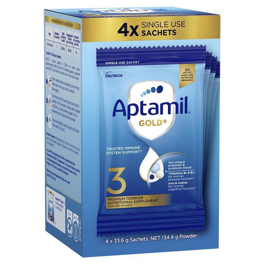 Aptamil Gold+ Stage 3 Sachets - 4 x 33.6g