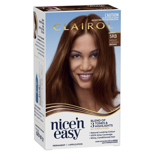 Clairol Nice N Easy 5RB Medium Chestnut Brown Permanent Hair Colour - 173g