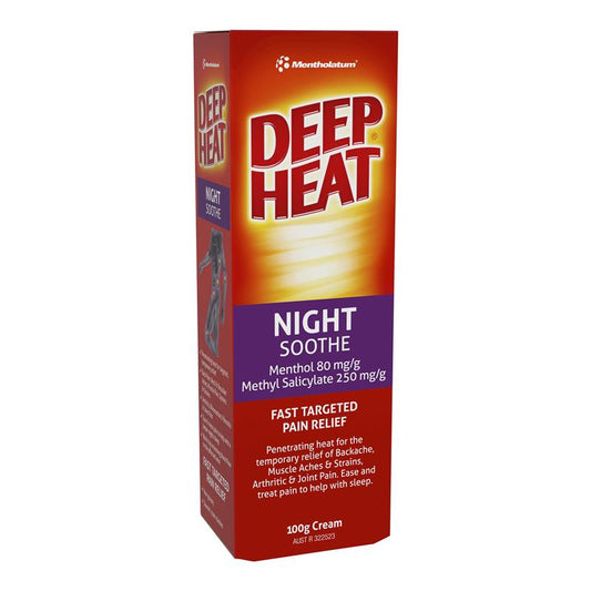 Deep Heat Night Soothing Pain Relief Cream - 100g for Muscular Aches - Auzzistore