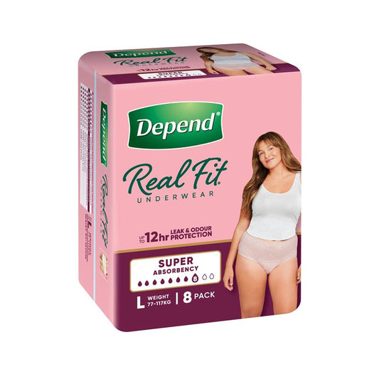 Depend Women Real Fit Underwear - Super Large 8 Pack for Maximum Absorbency-Auzzi Store