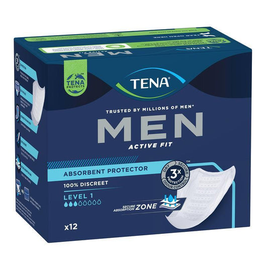 Tena Men’s Incontinence Pads Level 1, 12-Pants, Discreet & Absorbent