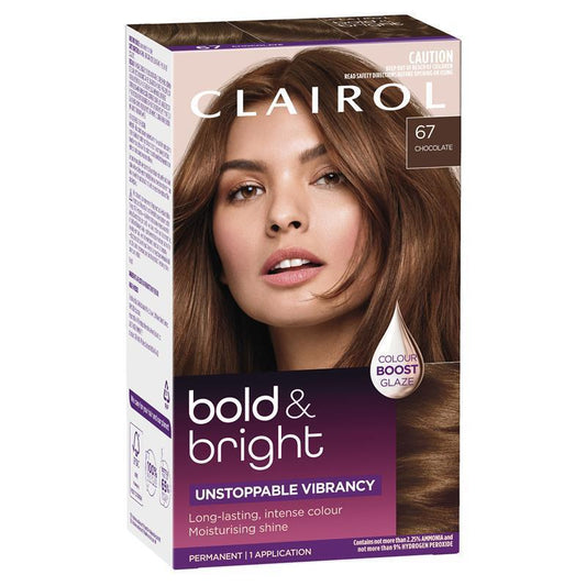 Clairol Bold & Bright Permanent Hair Colour 67 Chocolate - Vivid & Long-Lasting - Auzzistore