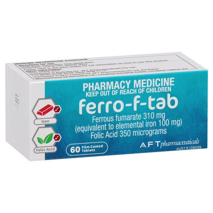 Ferro-F Iron 310mg + Folic Acid 350mcg Tablets, 60ct