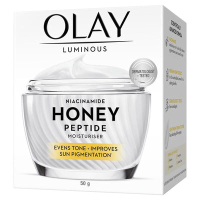 Olay Luminous Niacinamide Honey Peptide Moisturiser 50g - Brightening Formula
