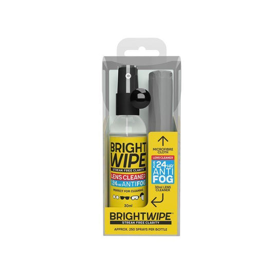 BrightWipe Antifog Lens Spray - 30ml with Microfibre Cloth