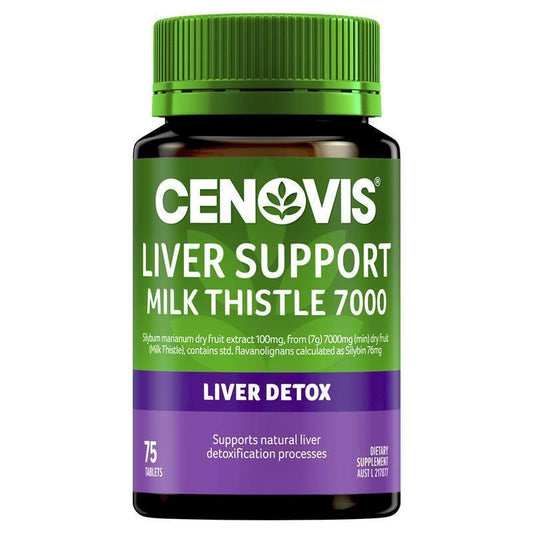 Cenovis Liver Support Milk Thistle 7000mg - 75 Tablets for Natural Detoxification-Auzzi Store