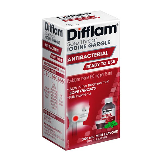 Difflam Plus Ready To Use Sore Throat Gargle - Mint Flavor 200ml-Auzzi Store
