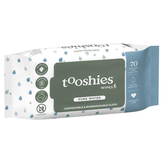 Tooshies Baby Wipes Pure Water - 70 Pack