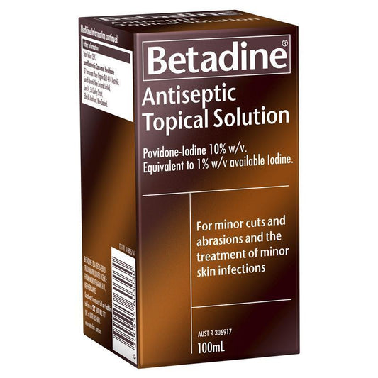 Betadine Antiseptic Topical Solution - 100mL-Auzzi Store