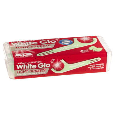White Glo Flossers Travel - 14 Pack