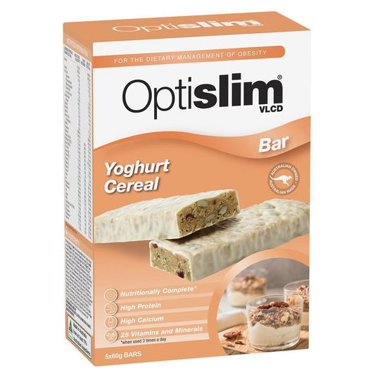 Optislim VLCD Bar Yoghurt Cereal 5 Pack - Balanced Meal Replacement