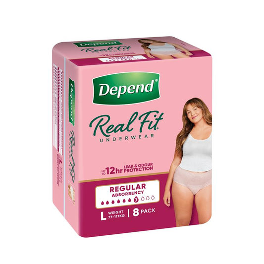 Depend Real Fit Underwear for Women - Large - 8 Pack - Auzzistore