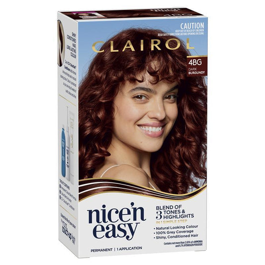 Clairol Nice N Easy 4BG Burgundy Permanent Hair Colour 173g