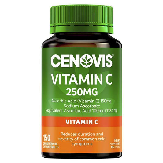 Cenovis Vitamin C 250mg Chewable Tablets - 150 Count, Immune Support