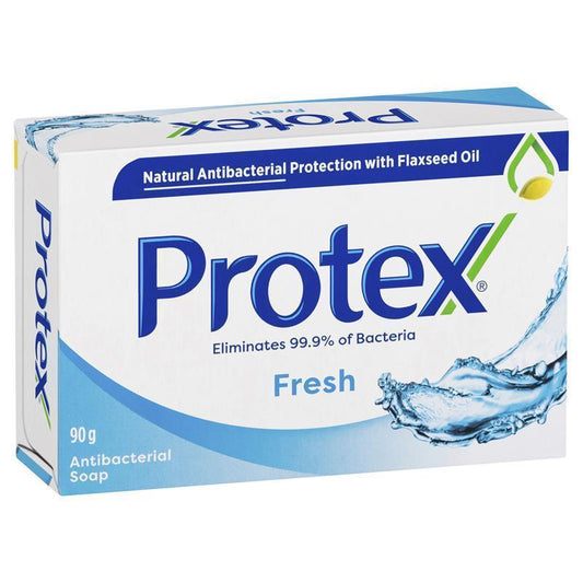 Protex Fresh Antibacterial Bar Soap 90g – 99.9% Bacteria Protection, Flaxseed Oil