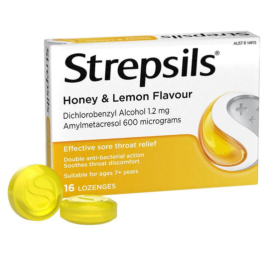Strepsils Throat Lozenges - Soothing Honey & Lemon 16 Pack-Auzzi Store