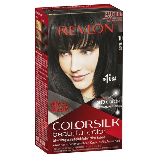 Revlon ColorSilk 10 Black - Ammonia-Free Hair Color-Auzzi Store