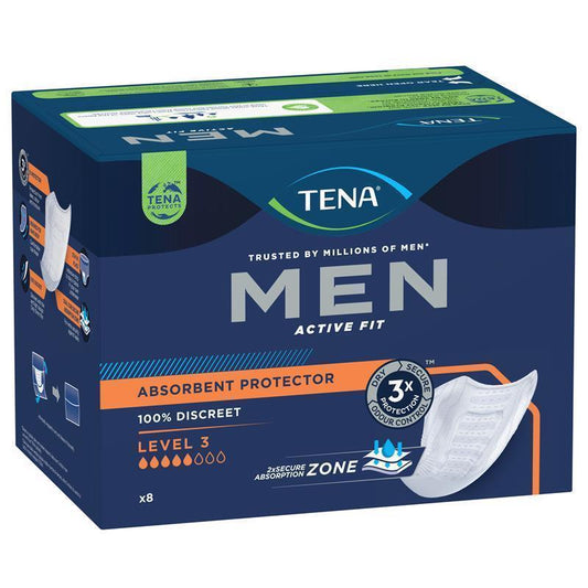 Tena Level 3 Men’s Incontinence Pads - 8 Pants, High Absorbency
