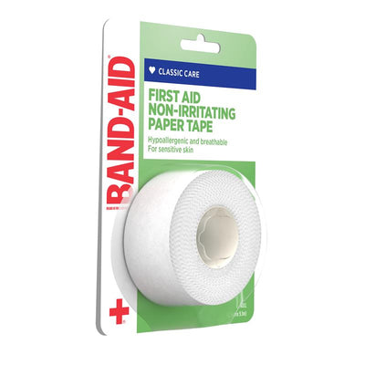 Band-Aid First Aid Non-Irritating Paper Tape (2.5cm x 9.1m)
